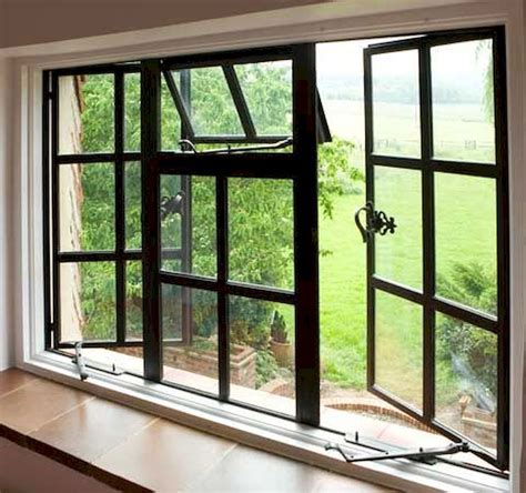 design above exterior windows tall side walls metal house|steel framed window designs.